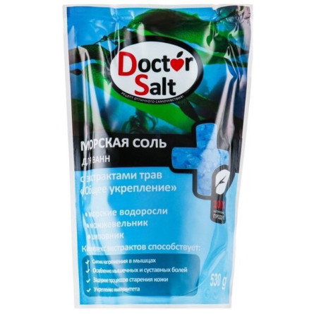 Морская соль для ванны Aqua Cosmetics Dr Salt Общее укрепление с экстрактом трав 530 г slide 1