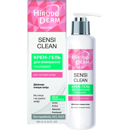 Пенящийся крем-гель для умывания Биокон Hirudo Derm Sensitive Sensi Clean 180 мл