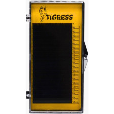 Вії для нарощування Tigress Hylon Lash B 0.10 мм x 12 мм 20 ліній Чорні mini slide 1