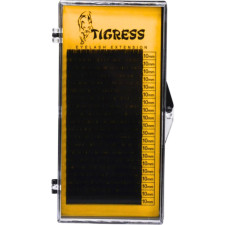 Вії для нарощування Tigress Hylon Lash B 0.05 мм x 10 мм 20 ліній Чорні mini slide 1