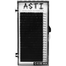 Ресницы для наращивания Asti Hylon Lash C 0.05 мм х mix 8-12 мм 20 линий Черные mini slide 1