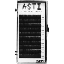 Вії для нарощування Asti Hylon Lash B 0.10 мм x mix 13-15 мм 10 ліній Чорні mini slide 1