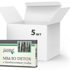 Упаковка мила Detox Golden Pharm з бамбуковим вугіллям 70 г х 5 шт. mini slide 1