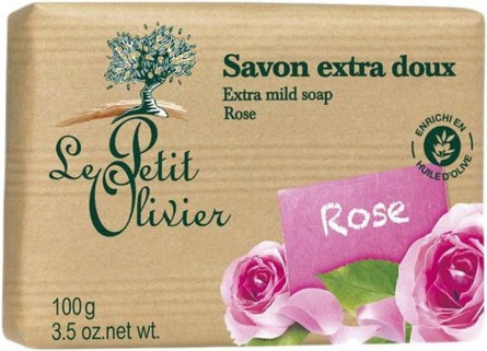 Екстраніжне мило Le Petit Olivier 100% vegetal oils soap Троянда 100 г slide 1