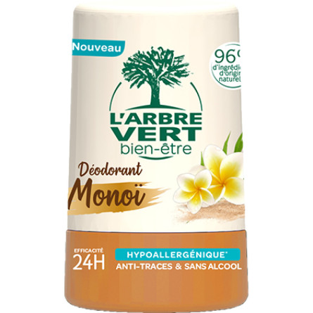 Дезодорант L'Arbre Vert Monoi с кокосовым маслом и экстрактом цветов тиаре 50 мл