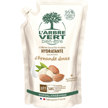 Крем-мыло L'Arbre Vert увлажняющее с натуральным экстрактом сладкого миндаля 300 мл