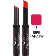 Помада Quiz Velvet long lasting lipstick 111 Ripe Papaya 3 г mini slide 1