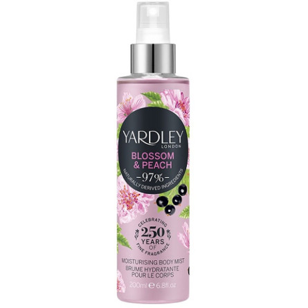 Міст зволожувальний парфум для тіла та волосся Yardley Blossom Peach Moisturising Fragrance Body Mist 200 мл