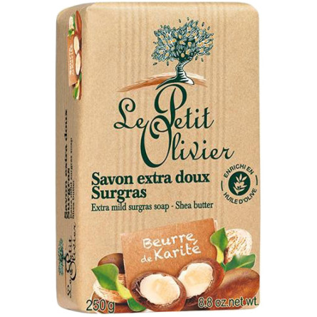 Экстра нежное мыло Le Petit Olivier 100% Vegetal oils soap Масло ши 250 г slide 1