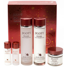 Набір для обличчя Jigott Snail Moisture Skin Care 3 set з муцином равлика антивіковий mini slide 1