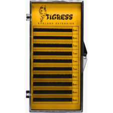 Вії для нарощування Tigress Hylon Lash C 0.07 мм x MIX 6-8 мм 10 ліній Чорні mini slide 1