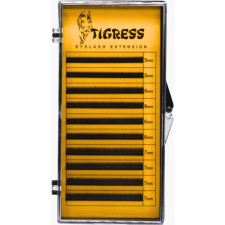 Вії для нарощування Tigress Hylon Lash B 0.10 мм x MIX 5-7 мм 10 ліній Чорні mini slide 1