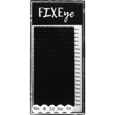 Вії для нарощування FIXEye Silk Lash B 0.12 мм x MIX 8-15 мм 20 ліній Чорні mini slide 1