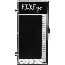 Вії для нарощування FIXEye Hylon Lash C 0.12 мм x MIX 8-15 мм 20 ліній Чорні mini slide 1