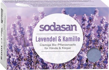 Органическое успокаивающее крем-мыло для лица и тела Sodasan Лаванда-Ромашка 100 г slide 1