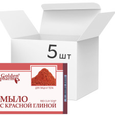 Упаковка мила Golden Pharm з червоною глиною 70 г х 5 шт. mini slide 1
