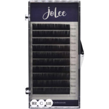 Ресницы для наращивания JoLee Super Mink Lash C 0.05 мм x MIX 13-15 мм 10 линий Черные mini slide 1