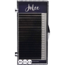 Вії для нарощування JoLee Super Mink Lash CC 0.10 мм x MIX 8-13 мм 20 ліній Чорні mini slide 1