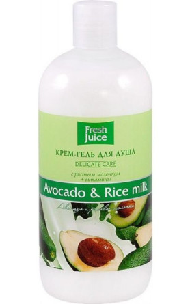 Крем-гель для душа Fresh Juice Avocado Rice milk 500 мл