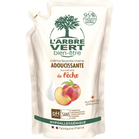Крем-мыло L'Arbre Vert смягчающее с натуральным экстрактом персика 300 мл