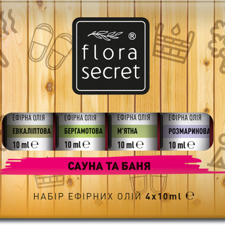 Набір ефірних масел Flora Secret «Сауна та баня» 4х10 мл