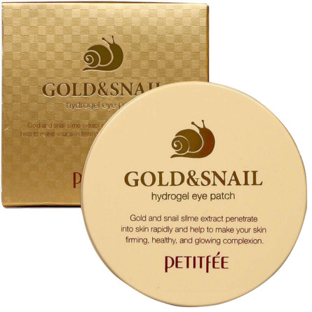 Гідрогелеві патчі для очей Petitfee Gold&Snail Hydrogel Eye Patch Золото-Равлик 60 шт