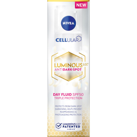 Денний флюїд проти пігментації NIVEA Luminous 630 Потрійний захист SPF 50 40 мл