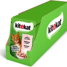 Упаковка влажного корма для котов Kitekat с лососем в соусе Лосось в соусе 28 шт по 85 г mini slide 1