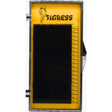 Вії для нарощування Tigress Hylon Lash B 0.10 мм x 10 мм 20 ліній Чорні mini slide 1