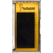 Вії для нарощування Tigress Hylon Lash C 0.15 мм x MIX 8-15 мм 20 ліній Чорні mini slide 1