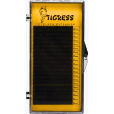 Вії для нарощування Tigress Hylon Lash B 0.07 мм x 8 мм 20 ліній Чорні mini slide 1