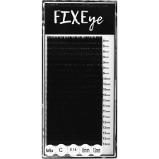 Вії для нарощування FIXEye Silk Lash C 0.15 мм x MIX 8-13 мм 20 ліній Чорні mini slide 1
