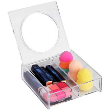 Органайзер для косметики и аксессуаров Cosmetic Storage Box акриловый с зеркалом 3 ячейки mini slide 1