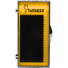 Вії для нарощування Tigress Hylon Lash B 0.10 мм x 9 мм 20 ліній Чорні mini slide 1