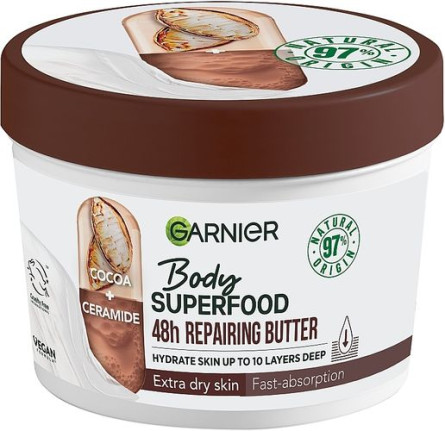 Восстанавливающий крем-баттер для очень сухой кожи Garnier Body Superfood Какао