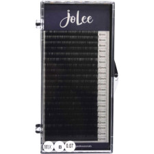 Вії для нарощування JoLee Super Mink Lash B 0.07 мм x MIX 8-12 мм 20 ліній Чорні mini slide 1