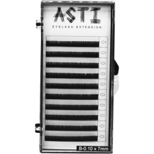 Вії для нарощування Asti Hylon Lash B 0.10 мм x 7 мм 10 ліній Чорні mini slide 1