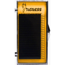 Вії для нарощування Tigress Hylon Lash C 0.05 мм x 12 мм 20 ліній Чорні mini slide 1