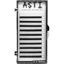 Вії для нарощування Asti Hylon Lash CC 0.10 мм x 6 мм 10 ліній Чорні mini slide 1
