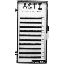 Вії для нарощування Asti Hylon Lash C 0.07 мм x mix 5-7 мм 10 ліній Чорні mini slide 1