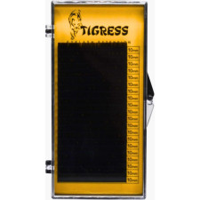 Вії для нарощування Tigress Hylon Lash B 0.07 мм x 10 мм 20 ліній Чорні mini slide 1