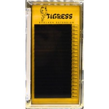 Вії для нарощування Tigress Hylon Lash C 0.05 мм x MIX 10,12,14 мм 20 ліній Чорні mini slide 1