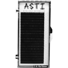Вії для нарощування Asti Hylon Lash C 0.10 мм x 10 мм 20 ліній Чорні mini slide 1