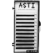 Вії для нарощування Asti Hylon Lash CC 0.10 мм x mix 6-8 мм 10 ліній Чорні mini slide 1
