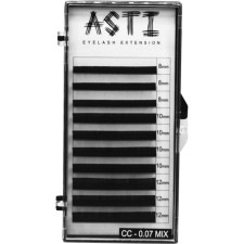 Вії для нарощування Asti Hylon Lash CC 0.07 мм x mix 8,10,12 мм 10 ліній Чорні mini slide 1