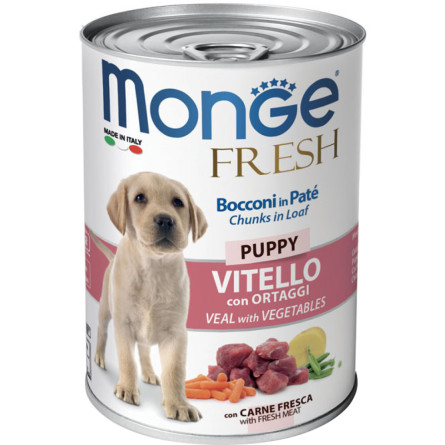 Вологий корм для собак Monge Dog FRESH Puppy телятина з овочами 400 г