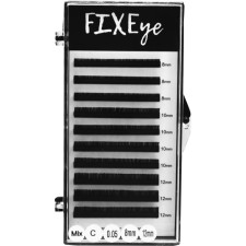 Ресницы для наращивания FIXEye Silk Lash C 0.05 мм x MIX 8,10,12 мм 10 линий Черные mini slide 1