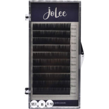 Ресницы для наращивания JoLee Super Mink Lash B 0.10 мм x MIX 13-15 мм 10 линий Черные mini slide 1