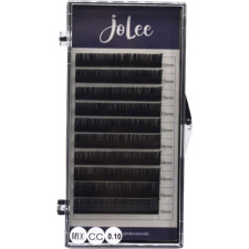 Вії для нарощування JoLee Super Mink Lash CC 0.10 мм x MIX 13-15 мм 10 ліній Чорні mini slide 1