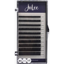 Вії для нарощування JoLee Super Mink Lash CC 0.07 мм x MIX 7-14 мм 10 ліній Чорні mini slide 1